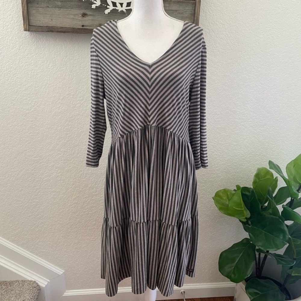 Matilda Jane striped modal tiered dress ladies size L